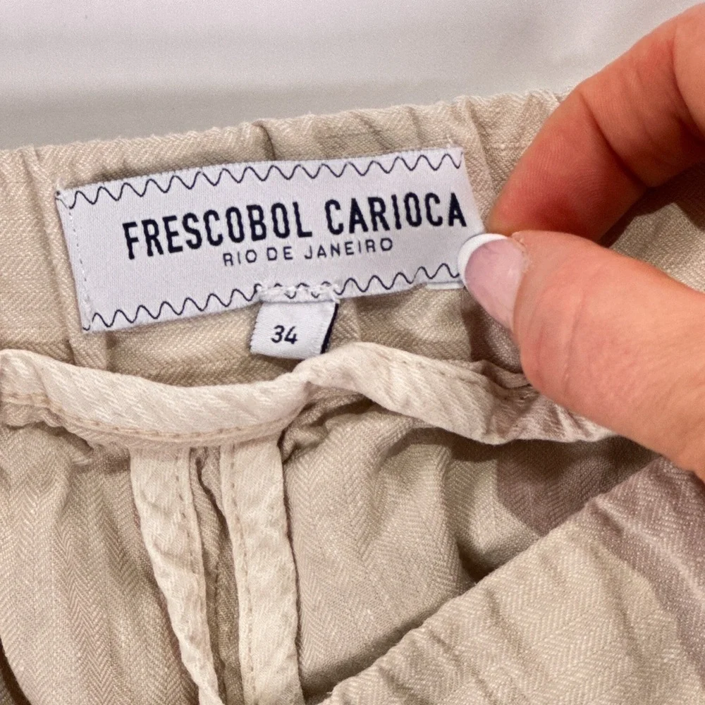 Frescobol Carioca Men’s Drawstring Linen Shorts 34